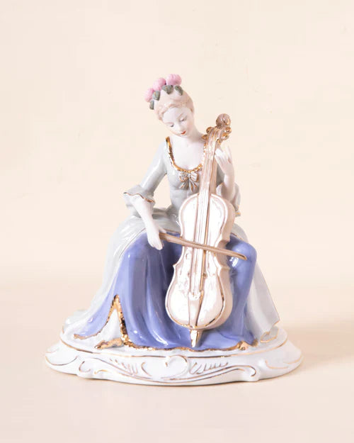 Home Studio | Antique-Inspired Porcelain Beauty – Victorian Lady Statue | Elegant Vintage Decor (25 cm)