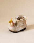 Home Studio | Birds on a Boot – Off White Ceramic Decorative Showpiece | Whimsical Tabletop Accent