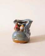 Home Studio | Birds on a Boot – Blue Ceramic Multipurpose Pot | Quirky Decorative Accent