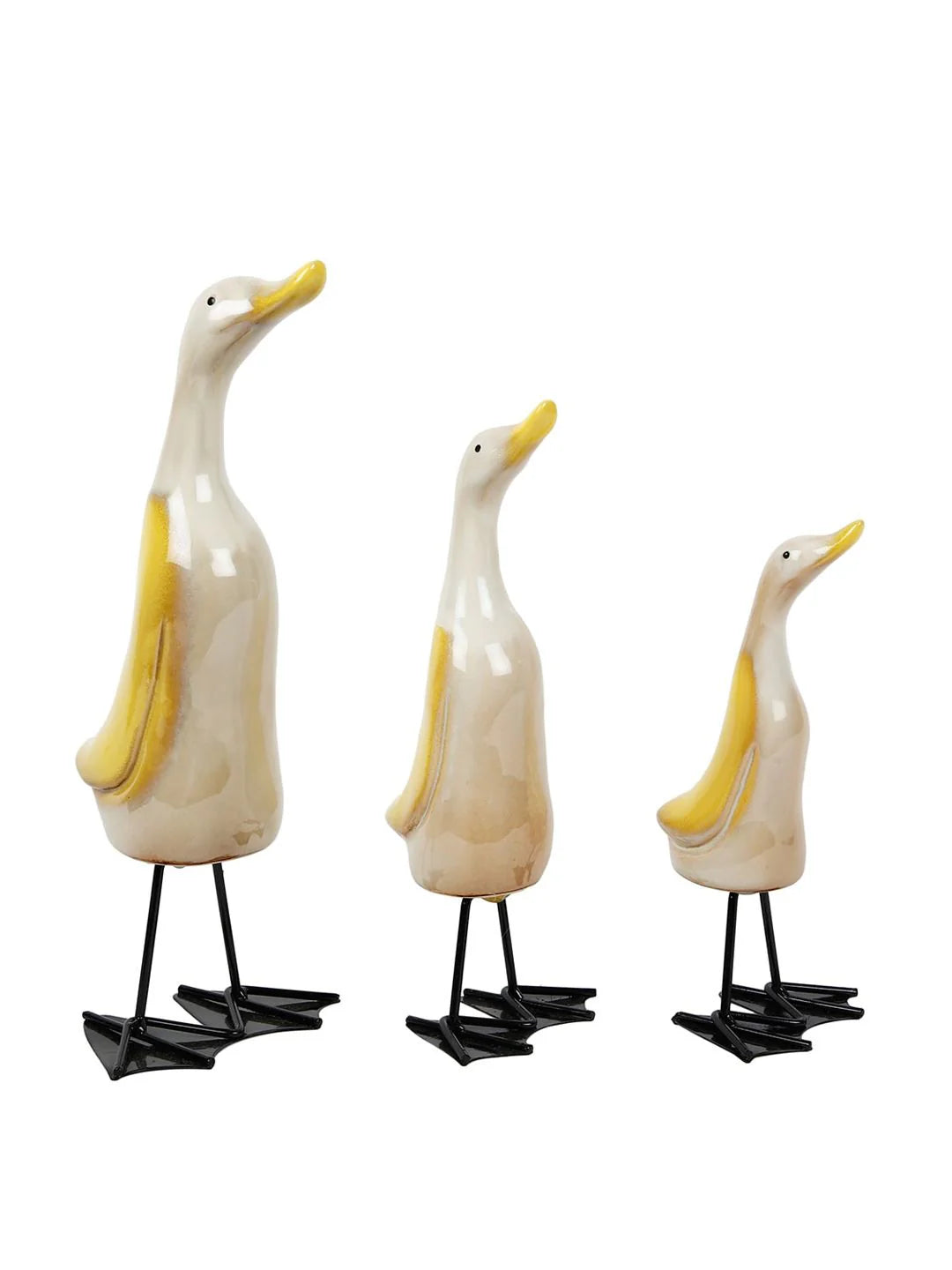 Home Studio | The Happy Duck Family – Set of 3 Ceramic Figurines | Quirky & Charming Home Decor