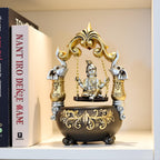 Home Studio | Lord Krishna on Elephant Swing Idol – Decorative Krishna Jhula Statue Figurine