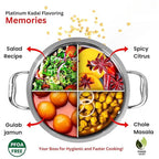 Wonder Wok Triply Stainless Steel Kadai with Stainless Steel Lid 5.7 litres Capacity (30 cm Diameter) Silver (Induction and Gas Stove Friendly)