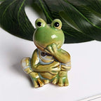 Home Studio | Froggy Friends Squad – Set of 4 Adorable Frog Figurines | Whimsical Decor for Home & Garden