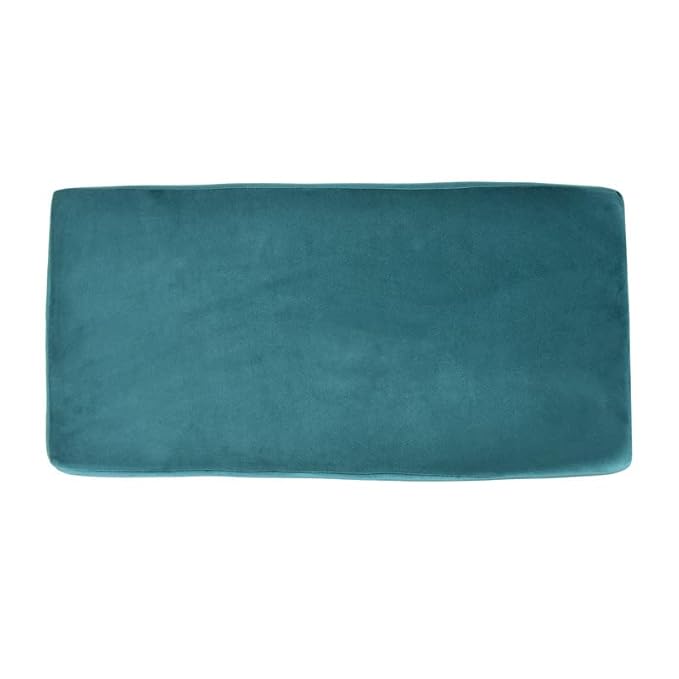 Home Studio Round Pouffe Puffy Ottoman Stool | Upholstered Foot Rest for Living Room, Office & Home Decor (Aqua)