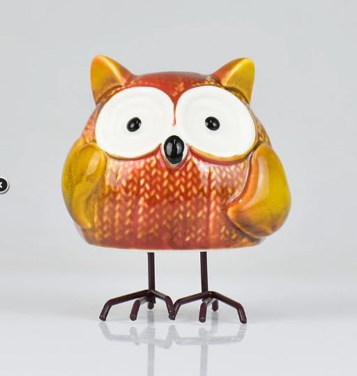 Home Studio Whimsy Owl Buddies – Set of 3 Ceramic & Metal Figurines | Playful & Quirky Home Decor