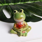 Home Studio | Froggy Friends Squad – Set of 4 Adorable Frog Figurines | Whimsical Decor for Home & Garden