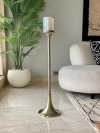 Rustic Gold & Crystal Floor Candelabra (103cm) Decorative Candel Holder By Home Studio