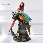 Home Studio | Elegant Parrot Figurine Pair – Tropical Tabletop & Balcony Decor | Resin Decorative Birds