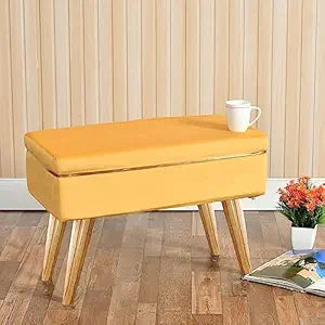 Home Studio Round Pouffe Puffy Ottoman Stool | Upholstered Foot Rest for Living Room, Office & Home Decor (Aqua)