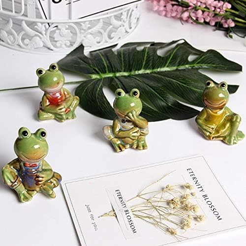 Home Studio | Froggy Friends Squad – Set of 4 Adorable Frog Figurines | Whimsical Decor for Home & Garden