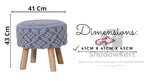 Hand-Knitted Ottoman Pouffe – 15x15 Inch Puffy Stool for Living Room, Dressing Table, Home Decor & Footrest- Home Studio