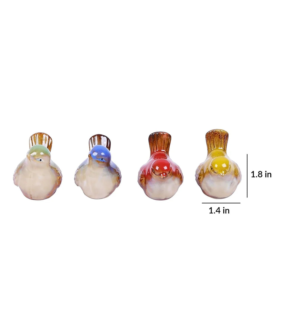 Home Studio | Seasonal Songbirds Figurine Set – 4 Pieces | Whimsical All-Year Decor