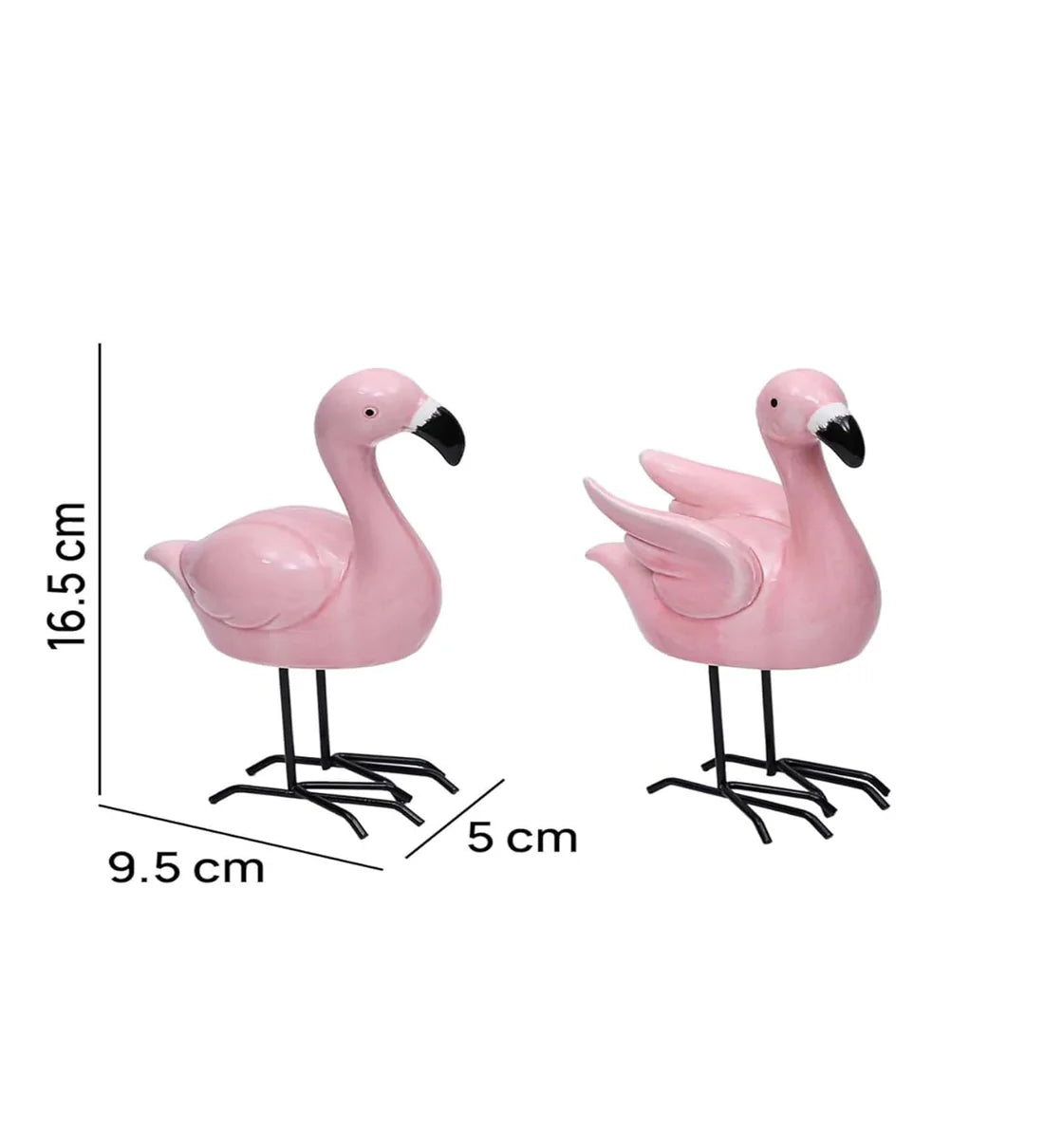 Home Studio | Pretty In Pink Flamingo Pair – Set of 2 Garden Figurines | Quirky Outdoor Decor