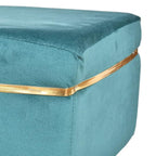 Home Studio Round Pouffe Puffy Ottoman Stool | Upholstered Foot Rest for Living Room, Office & Home Decor (Aqua)