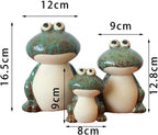Home Studio | The Froggy Family – Set of 3 Adorable Frog Figurines | Cute & Playful Decor for Kids and Families