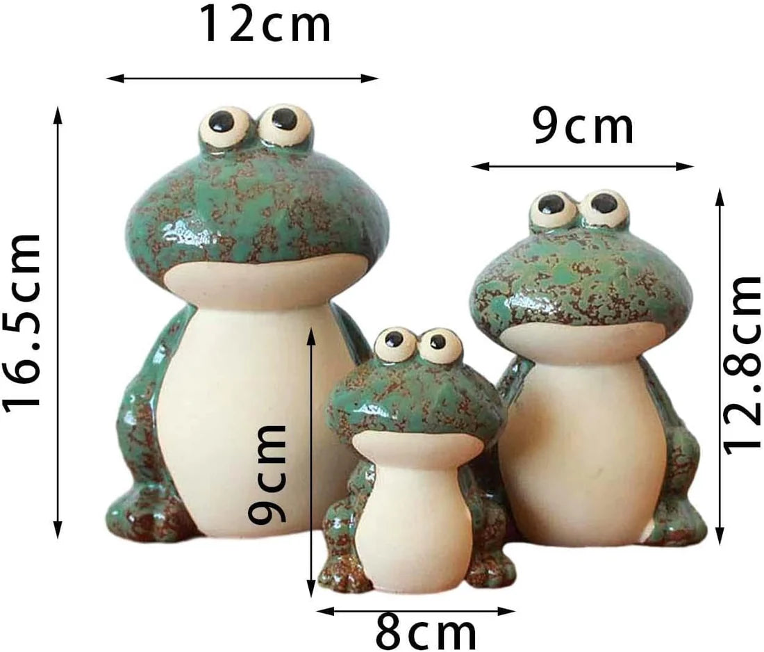 Home Studio | The Froggy Family – Set of 3 Adorable Frog Figurines | Cute & Playful Decor for Kids and Families