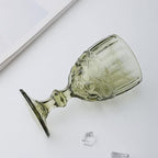 Ella Green Stem Glasses – Set of 6 Elegant Painted Glass Goblets by Home Studio