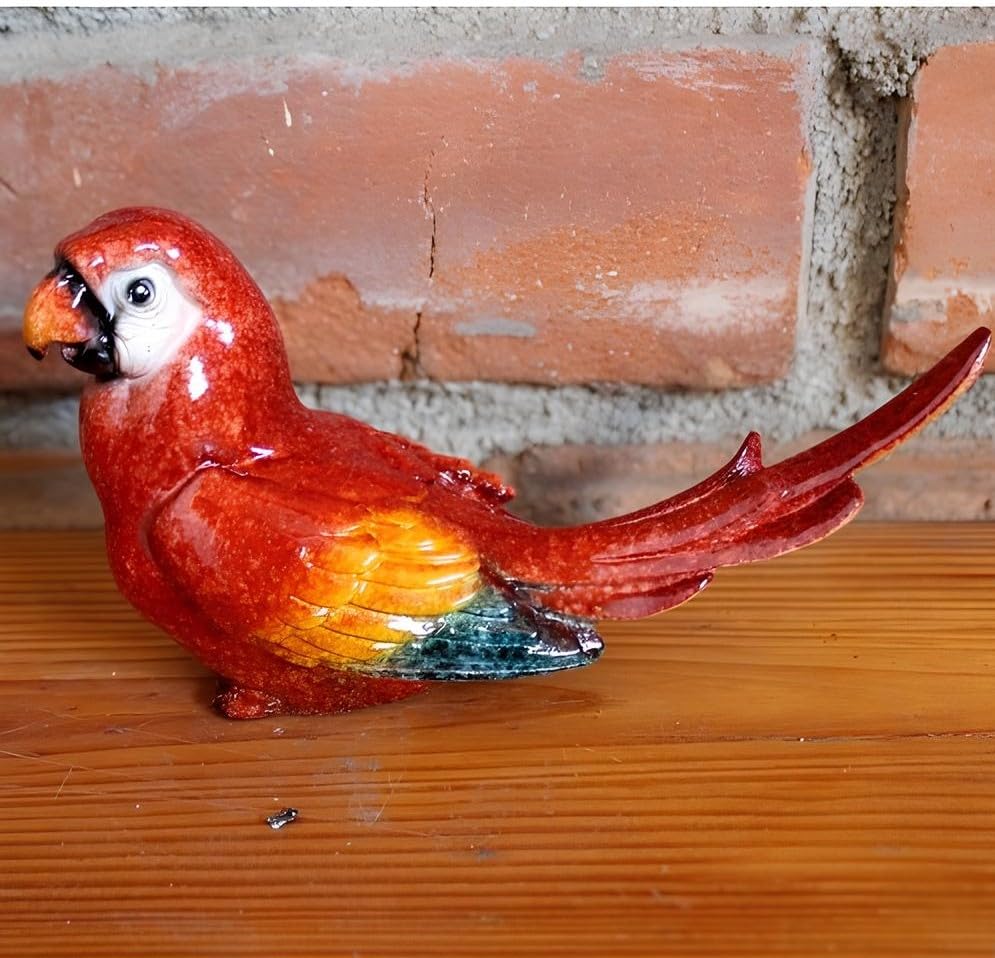 Home Studio | Scarlet The Parrot Pair – Vibrant Decorative Figurines | Playful Tropical Bird Decor