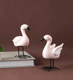 Home Studio | Pretty In Pink Flamingo Pair – Set of 2 Garden Figurines | Quirky Outdoor Decor