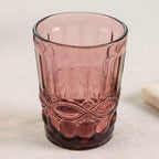 Pink Textured Glass Set – Set of 4 Stylish Tumblers for Dining & Entertaining by Home Studio