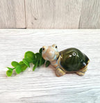 Home Studio | Handcrafted Ceramic Turtles – Set of 4 Colorful Figurines | Miniature Animal Decor