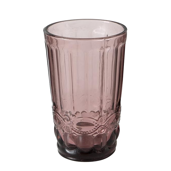 Vintage Pink Textured Water Glasses – Set of 4 Eco-Friendly Drinkware for Everyday & Special Occasions by Home Studio