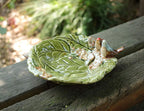 Home Studio | Leafy Ceramic Bird Bowl – Handcrafted Decorative Dish with Floral Detailing (18.5 cm)
