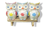 Home Studio The Wise Owls – Set of 3 Quirky & Cute Ceramic Figurines | Playful & Decorative Home Accent