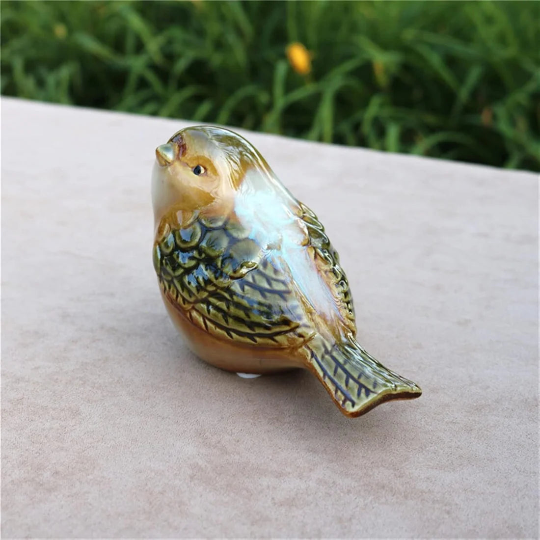 Home Studio | Charming Glazed Bird Figurines – Set of 2 | Realistic Handcrafted Ceramic Decor