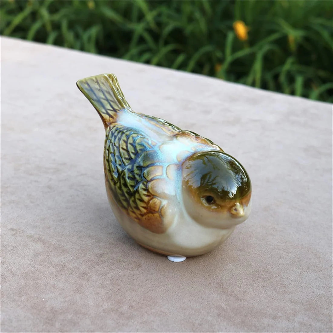Home Studio | Charming Glazed Bird Figurines – Set of 2 | Realistic Handcrafted Ceramic Decor