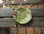 Home Studio | Leafy Ceramic Bird Bowl – Handcrafted Decorative Dish with Floral Detailing (18.5 cm)