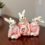 Home Studio | The Blush Bunnies: Rabbit Family Figurine Set – Decorative Item