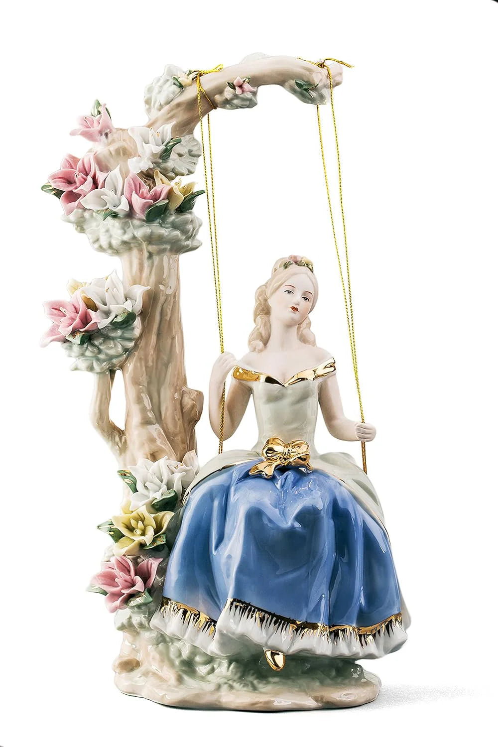 Home Studio | Antique-Inspired Porcelain Beauty – Victorian Lady Statue | Elegant Vintage Decor (35 cm)