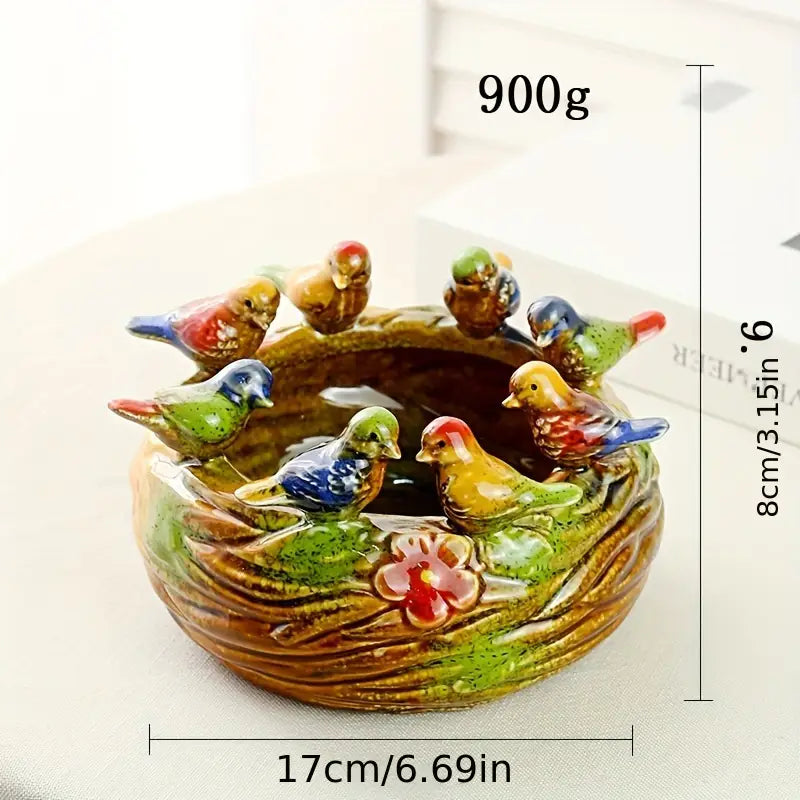 Home Studio | Nature-Inspired Ceramic Bird Bowl | Decorative Handcrafted Dish