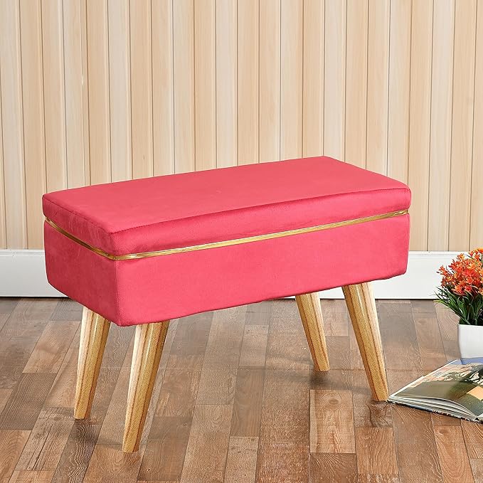 Home Studio Round Pouffe Puffy Ottoman Stool | Upholstered Foot Rest for Living Room, Office & Home Decor (Aqua)