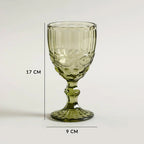Ella Green Stem Glasses – Set of 6 Elegant Painted Glass Goblets by Home Studio