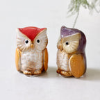 Home Studio Hoot & Hearth – Set of 2 Collectible Ceramic Owls | Quirky & Charming Home Decor
