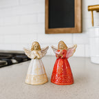 Home Studio | Handcrafted Ceramic Angel Figurines – Set of 4 (Multicolor)