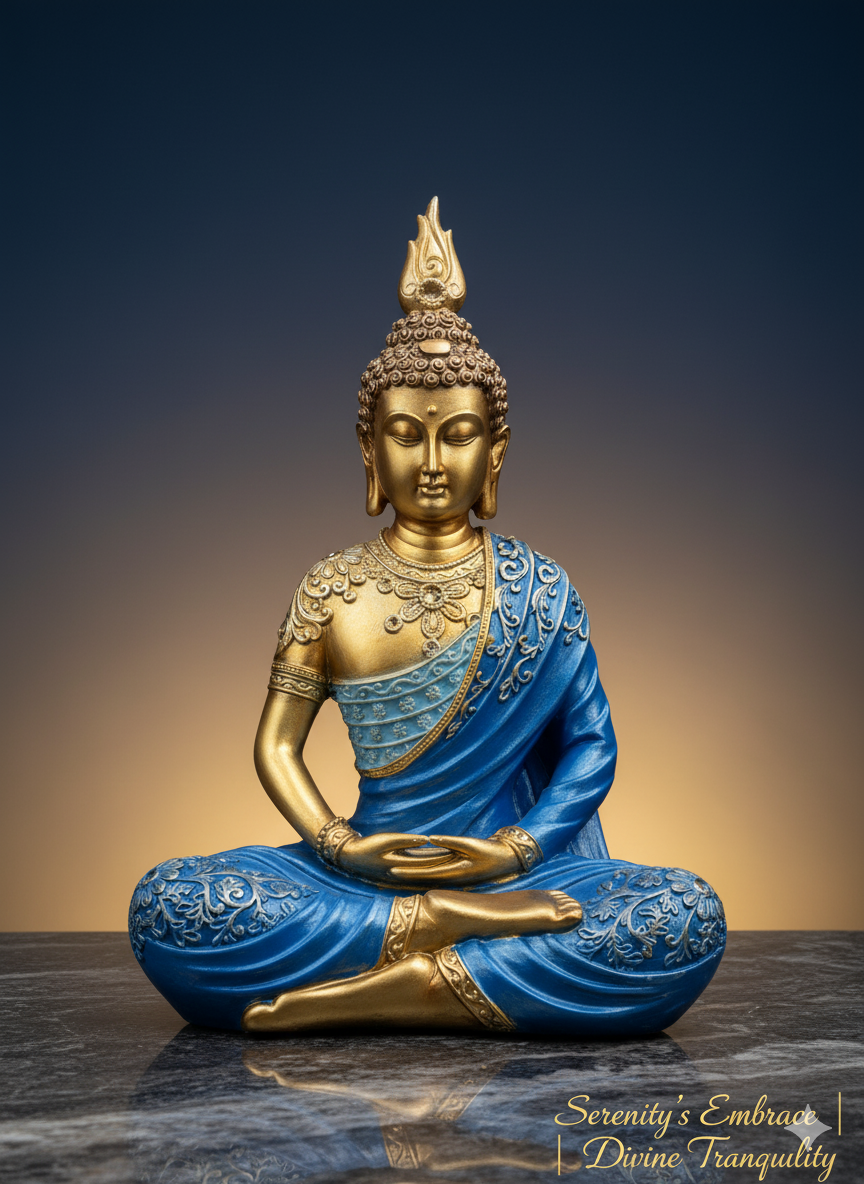 Nirvana Buddha: Golden Serenity Decorative Figurine By Home Studio