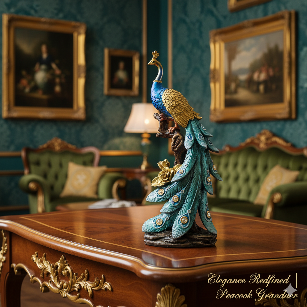 Small Size Luxury Peacock Statue – Premium Handcrafted Decorative Statue for Home & Office (Copy)