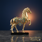 Golden Gallop Resin Horse Decorative Statue Figurine by Home Studio Size 25*7*31 CM