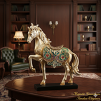 Majestic Galloping Horse Resin Decorative Statue by Home Studio Size 31*9*36CM