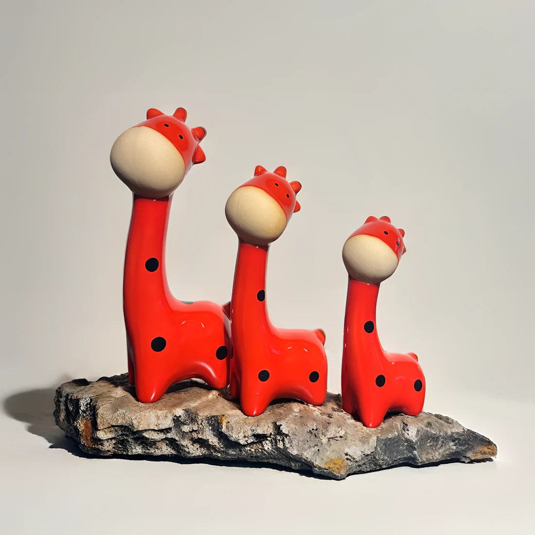 Home Studio | Whimsical Giraffe Trio – Set of 3 Ceramic Figurines | Quirky Animal-Inspired Decor