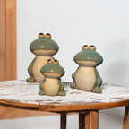Home Studio | Happy Hopper Décor Collection – Set of 3 Quirky Frog Figurines | Playful & Humorous Home