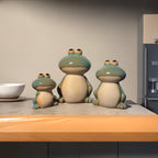 Home Studio | Happy Hopper Décor Collection – Set of 3 Quirky Frog Figurines | Playful & Humorous Home