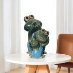 Home Studio | Leaping Smiles Trio – Set of 3 Playful & Quirky Frog Figurines | Humorous Home Decor