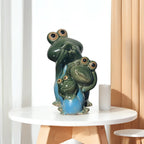 Home Studio | Leaping Smiles Trio – Set of 3 Playful & Quirky Frog Figurines | Humorous Home Decor