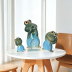 Home Studio | Leaping Smiles Trio – Set of 3 Playful & Quirky Frog Figurines | Humorous Home Decor