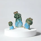 Home Studio | Leaping Smiles Trio – Set of 3 Playful & Quirky Frog Figurines | Humorous Home Decor