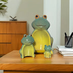 Home Studio Serene Frog Haven – Set of 3 Ceramic Frog Figurines | Peaceful & Whimsical Home Decor
